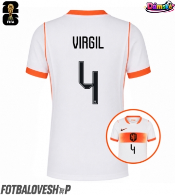 Nizozemsko Virgil van Dijk #4 Dámské Venkovní Dres MS 2026 Krátký Rukáv